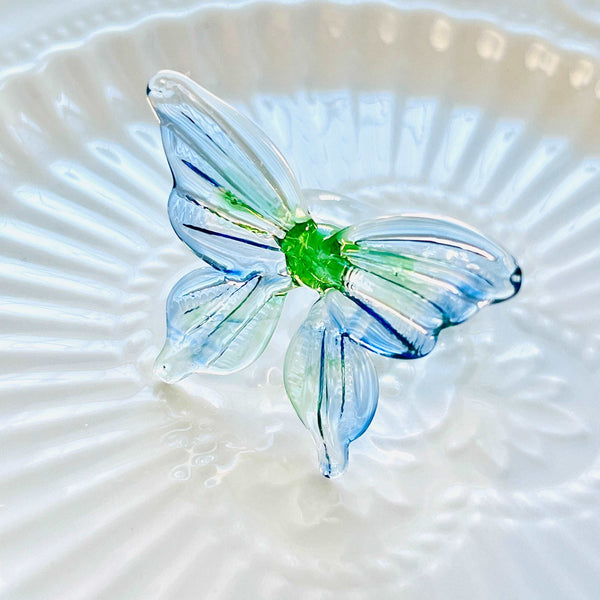 Green Butterfly Colored Glaze Ring