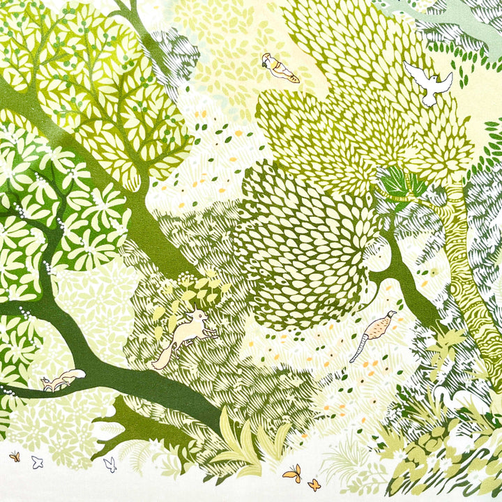 Green Field Silk Square Scarf