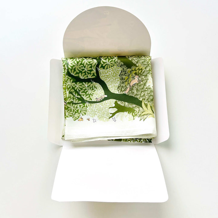 Green Field Silk Square Scarf