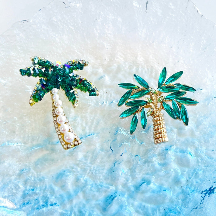 Green Palm Tree Brooch - Natural Bunny Accessories