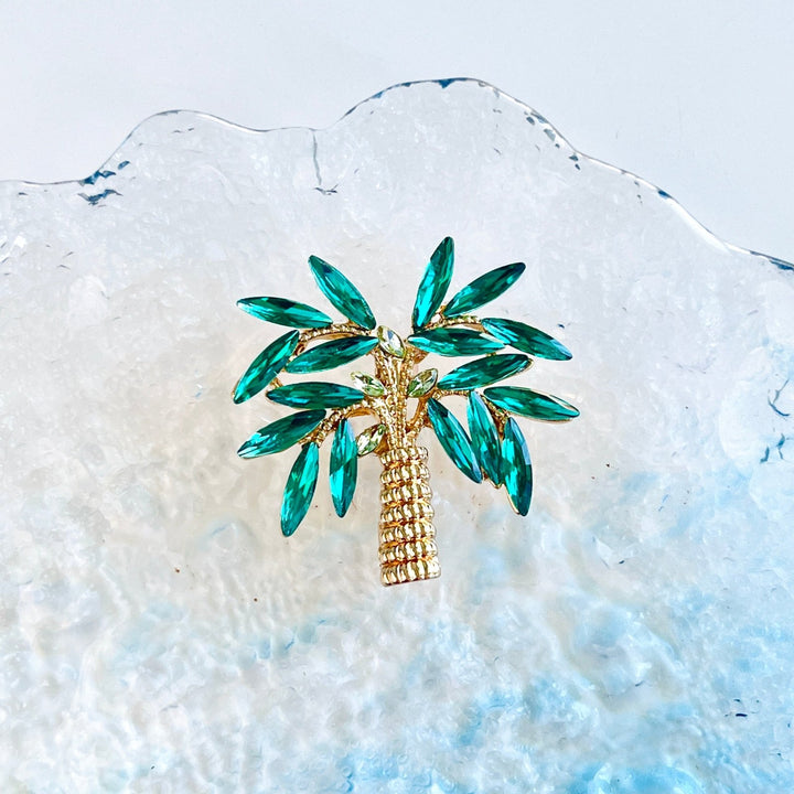 Green Palm Tree Brooch - Natural Bunny Accessories