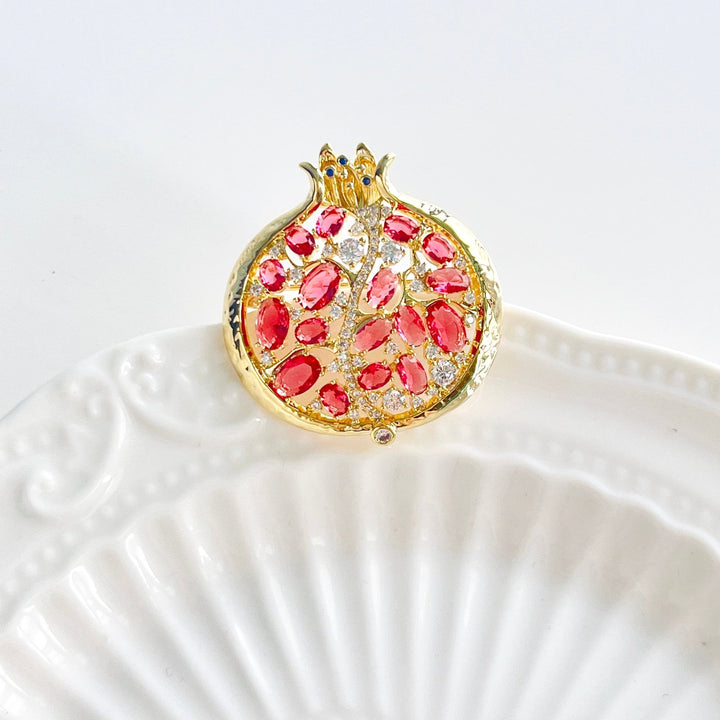 Half Pomegranate Brooch - Natural Bunny Accessories