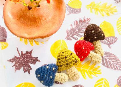 Handmade Crochet Mushroom Brooch