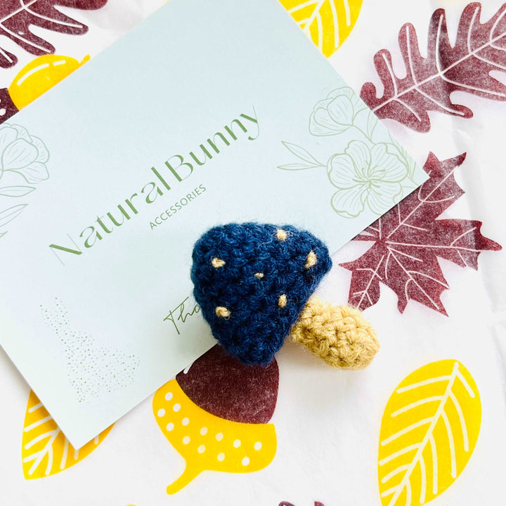 Handmade Crochet Mushroom Brooch