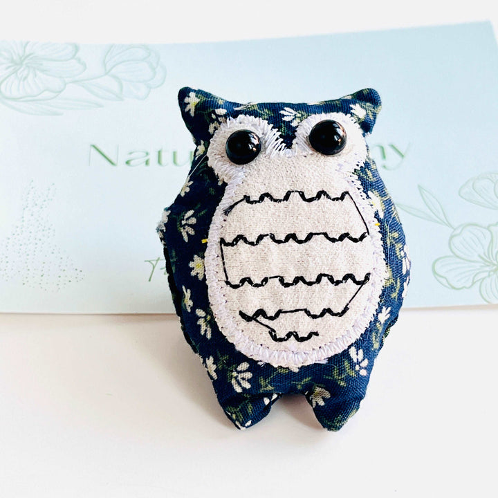 Handmade Fabric Owl Brooch Pin