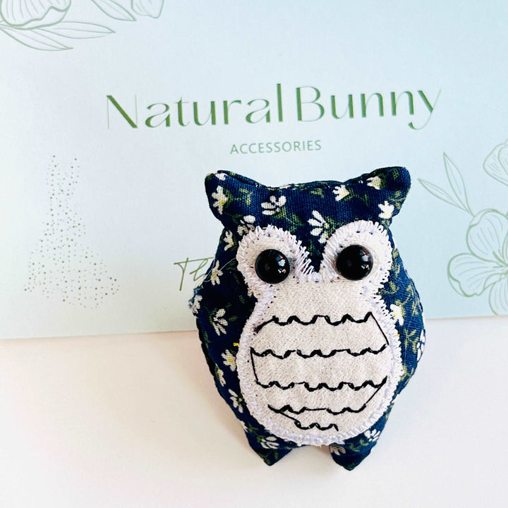 Handmade Fabric Owl Brooch Pin