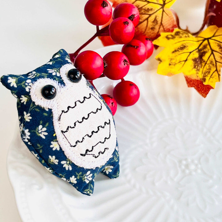 Handmade Fabric Owl Brooch Pin