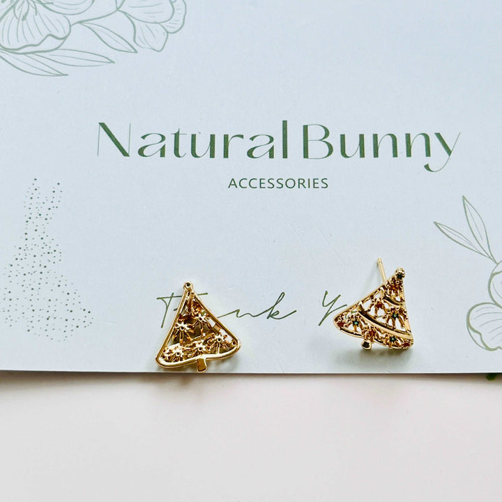 Hollow Christmas Tree Stud Earrings