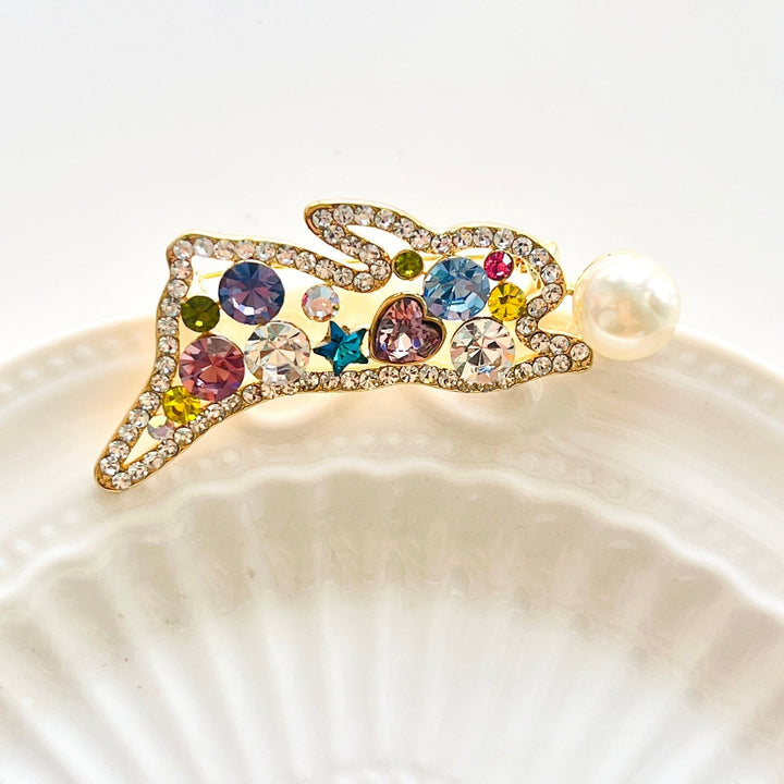 Hollow Colorful Rabbit Brooch | Easter Jewelry – Natural Bunny Accessories