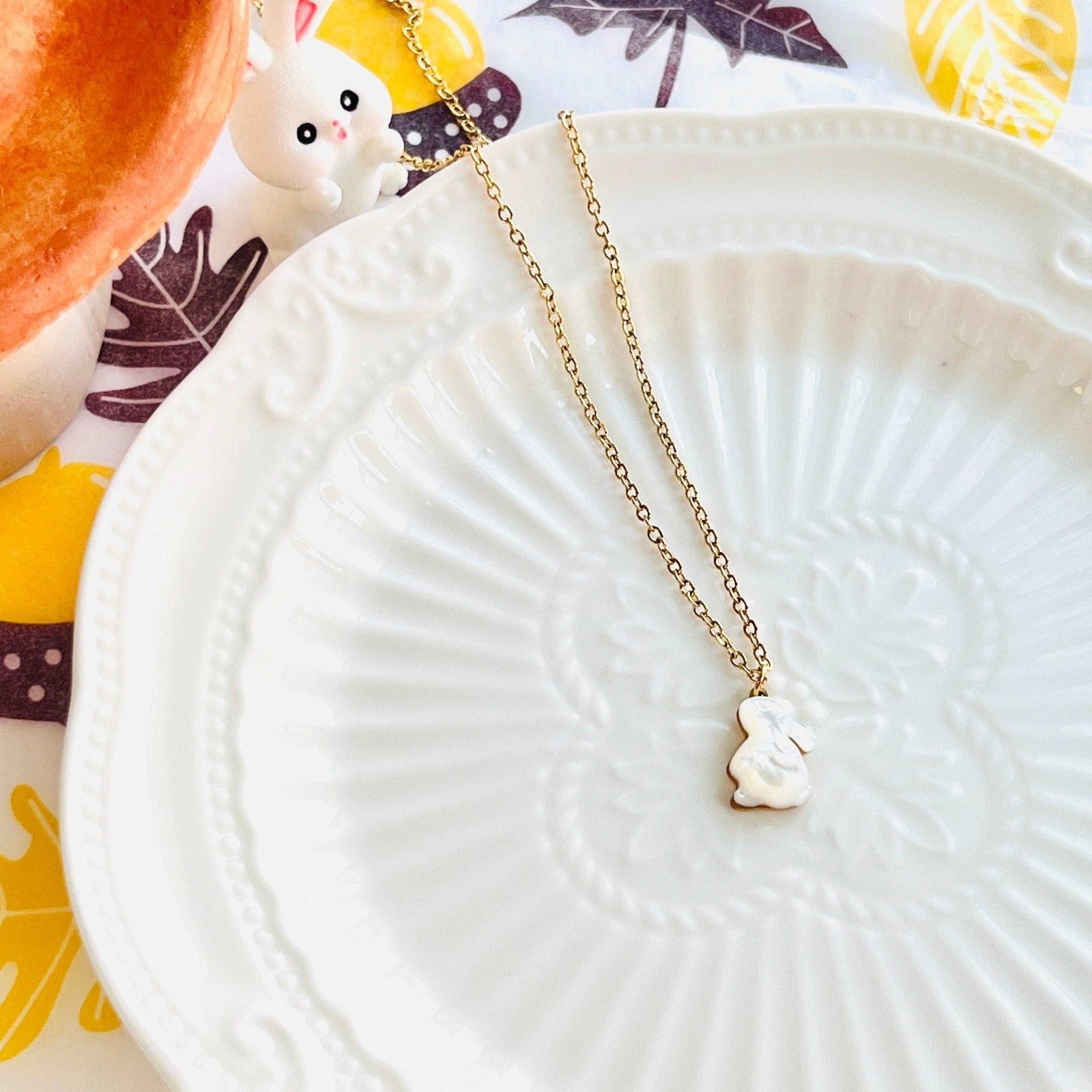 Yellow Jade Rabbit Jade Rabbit Necklace – Natural Bunny Accessories