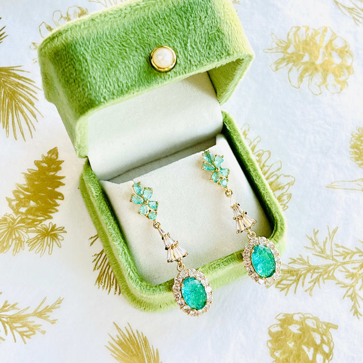 Lake Windermere Green Dangle Earrings
