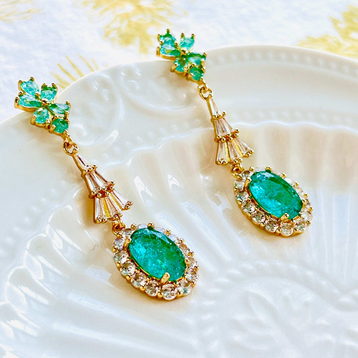 Lake Windermere Green Dangle Earrings
