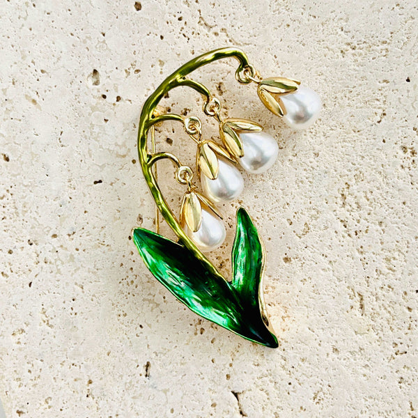 Lily Of The Valley Dangling Flower Brooch