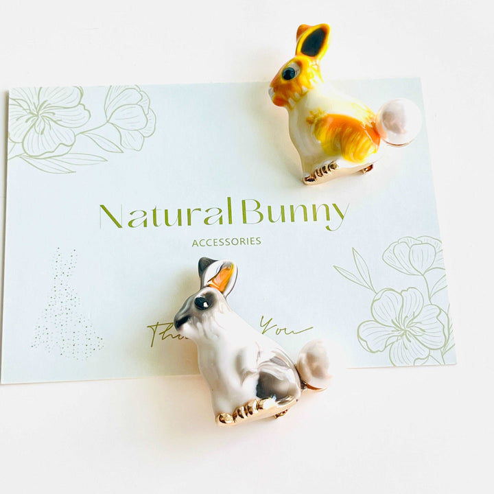 Lovely Enamel Bunny Brooch