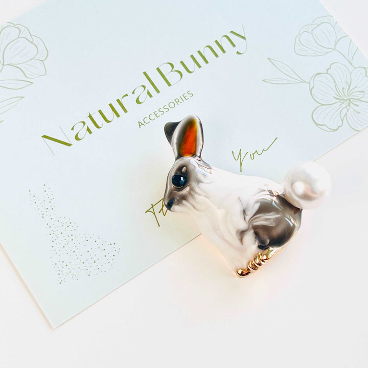 Lovely Enamel Bunny Brooch