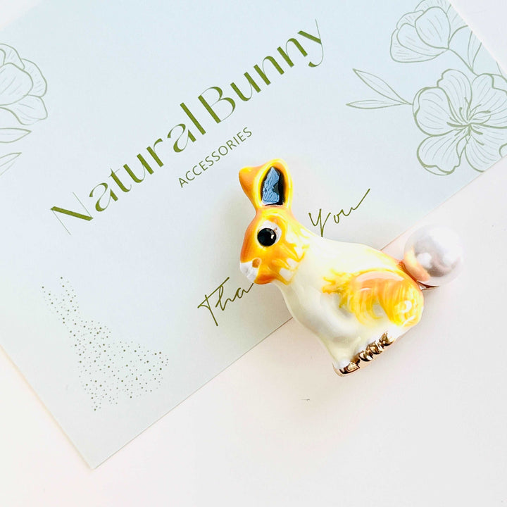 Lovely Enamel Bunny Brooch
