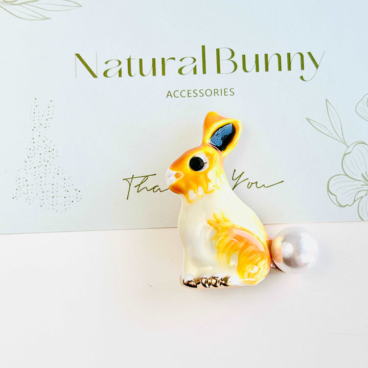 Lovely Enamel Bunny Brooch