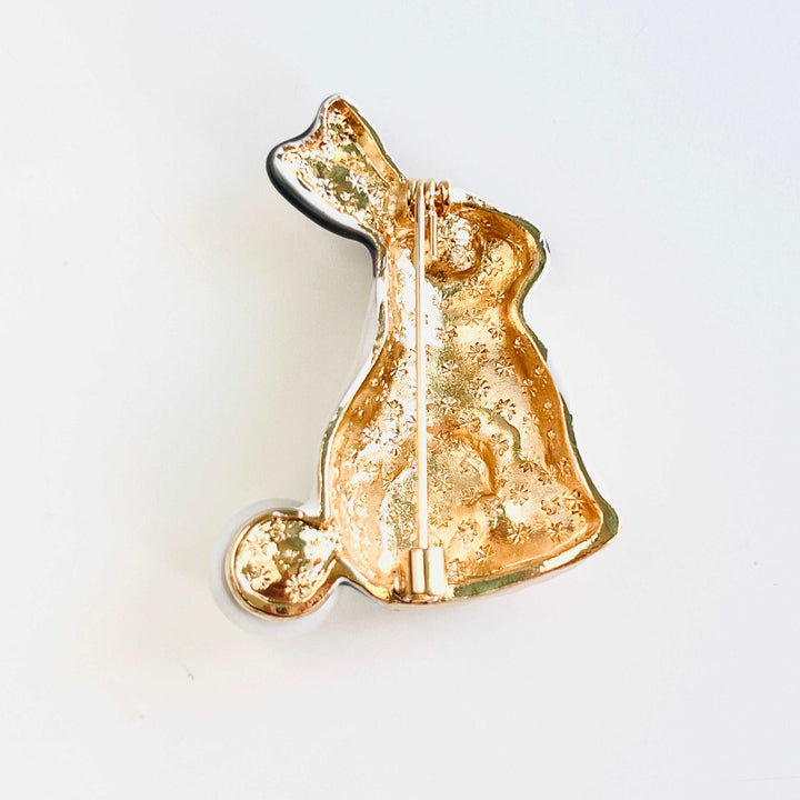 Lovely Enamel Bunny Brooch