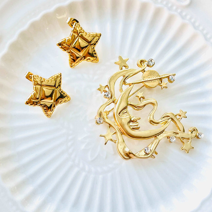 Magical Golden Moon Brooch