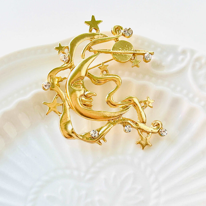 Magical Golden Moon Brooch