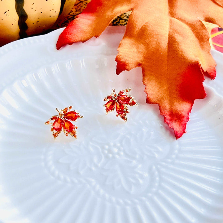 Maple Leaf Stud Earrings
