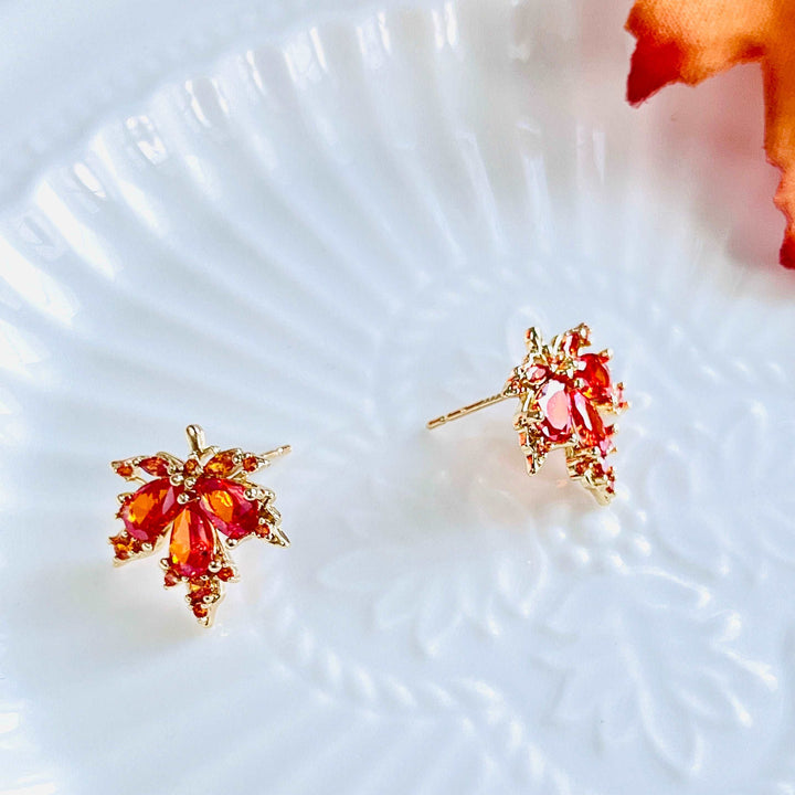 Maple Leaf Stud Earrings