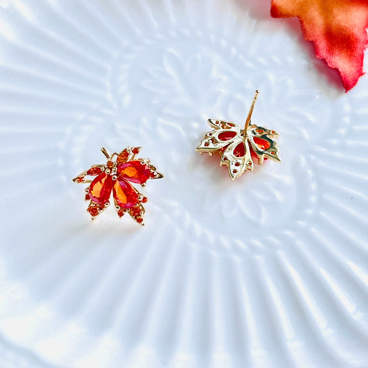 Maple Leaf Stud Earrings