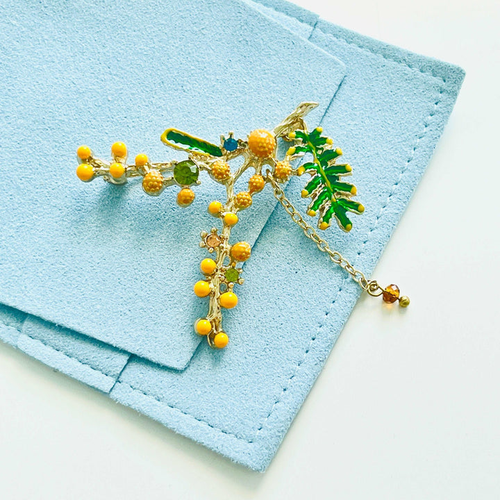 Mimosa Flower Brooch