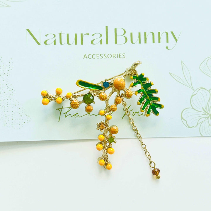 Mimosa Flower Brooch