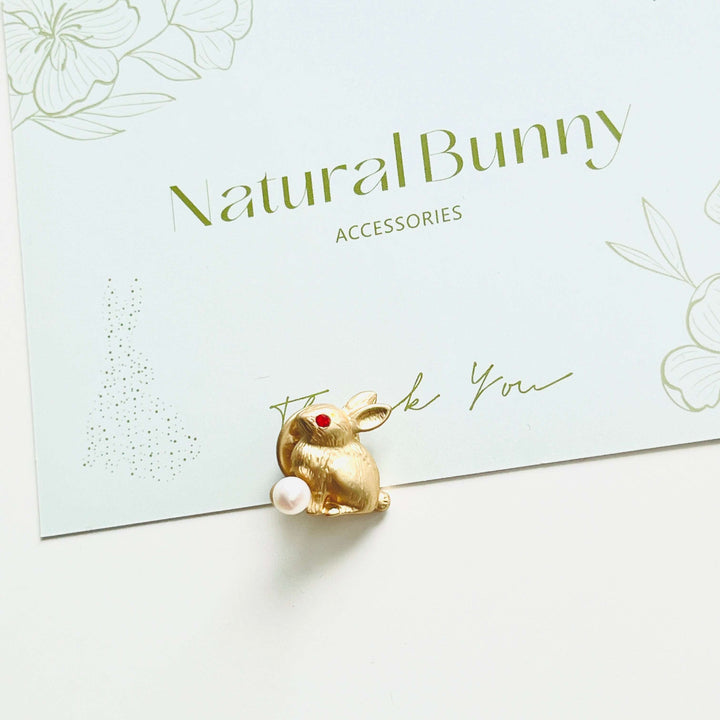 Mini Golden Rabbit Brooch Pin