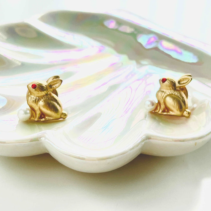 Mini Golden Rabbit Brooch Pin