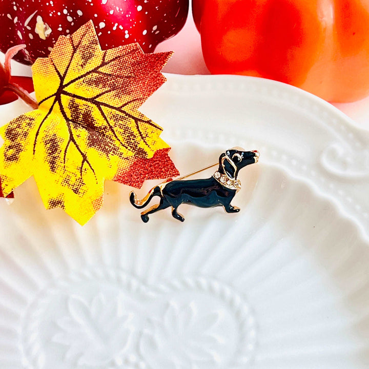 Miniature Dachshund Dog Brooch