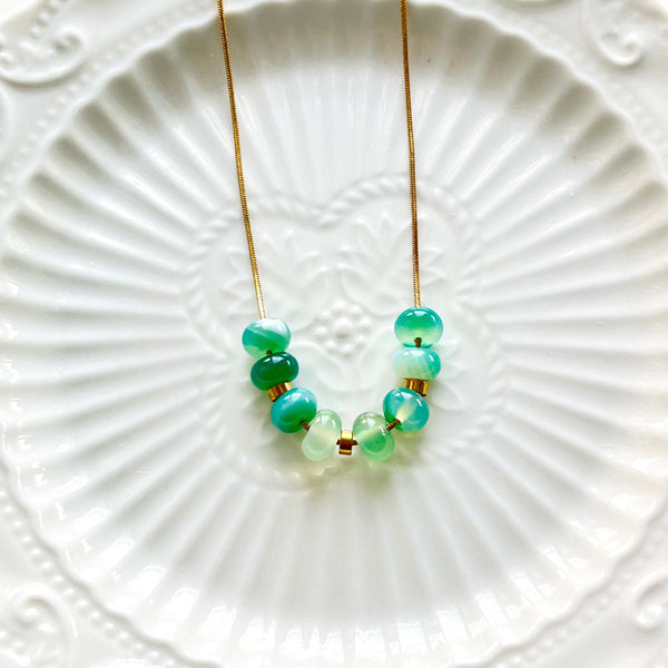 Minimal Green Agate Necklace
