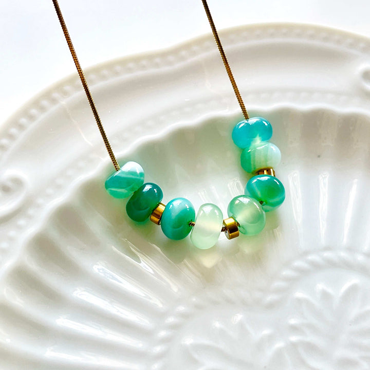 Minimal Green Agate Necklace