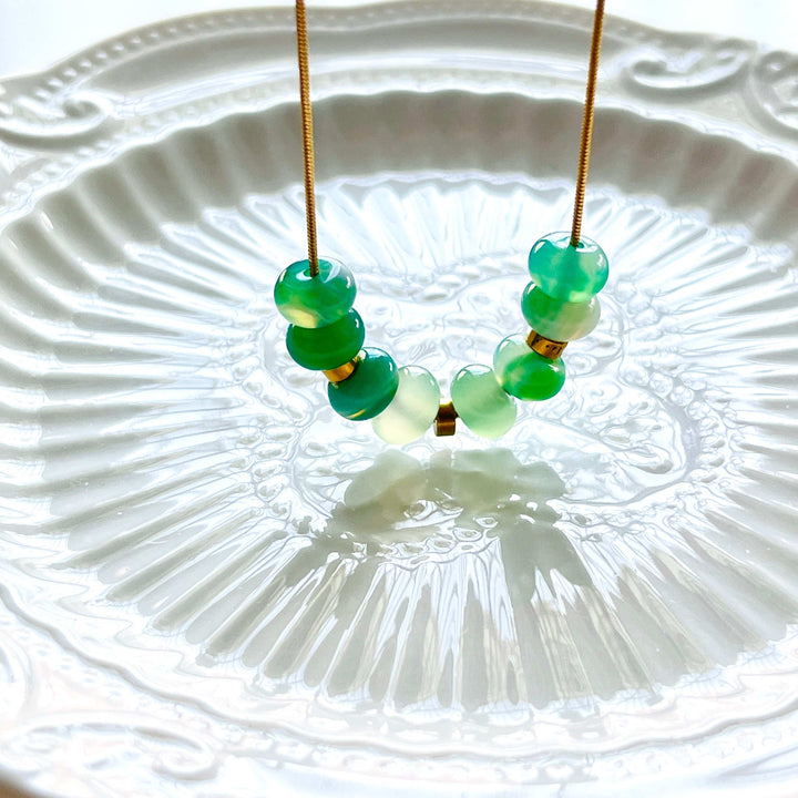 Minimal Green Agate Necklace