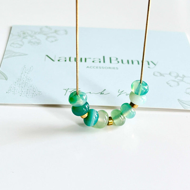 Minimal Green Agate Necklace