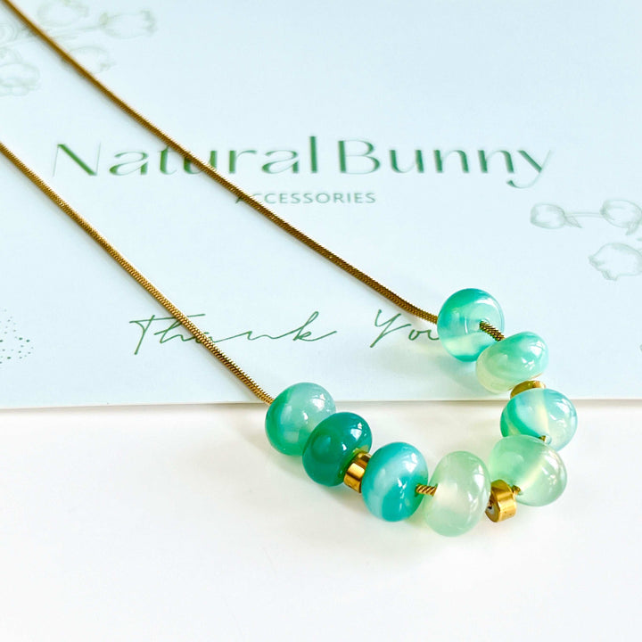 Minimal Green Agate Necklace