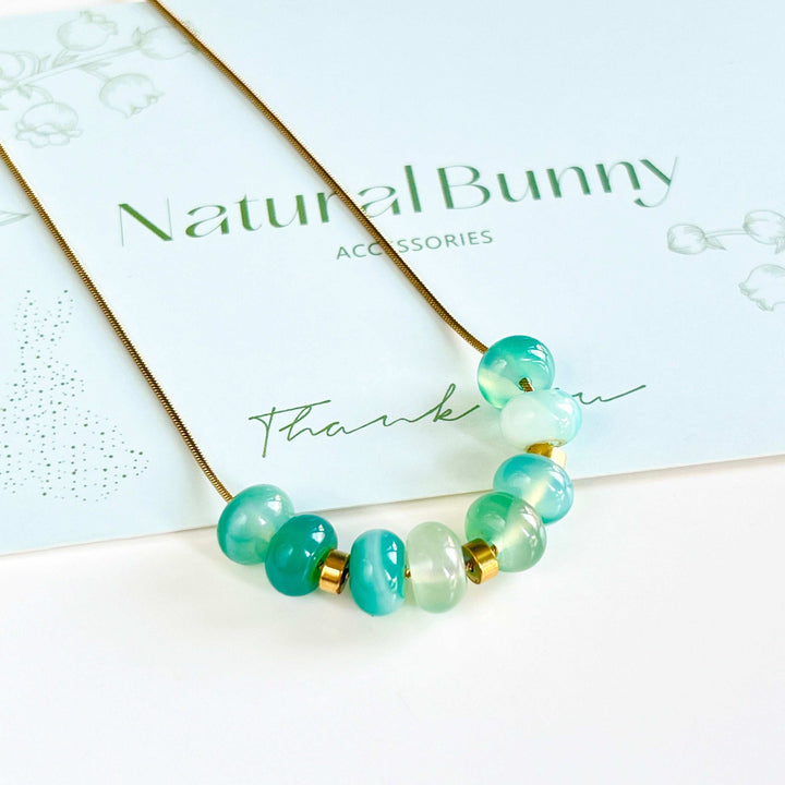 Minimal Green Agate Necklace