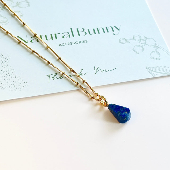 Minimalism Lapis Lazuli Pendant Necklace - Natural Bunny Accessories