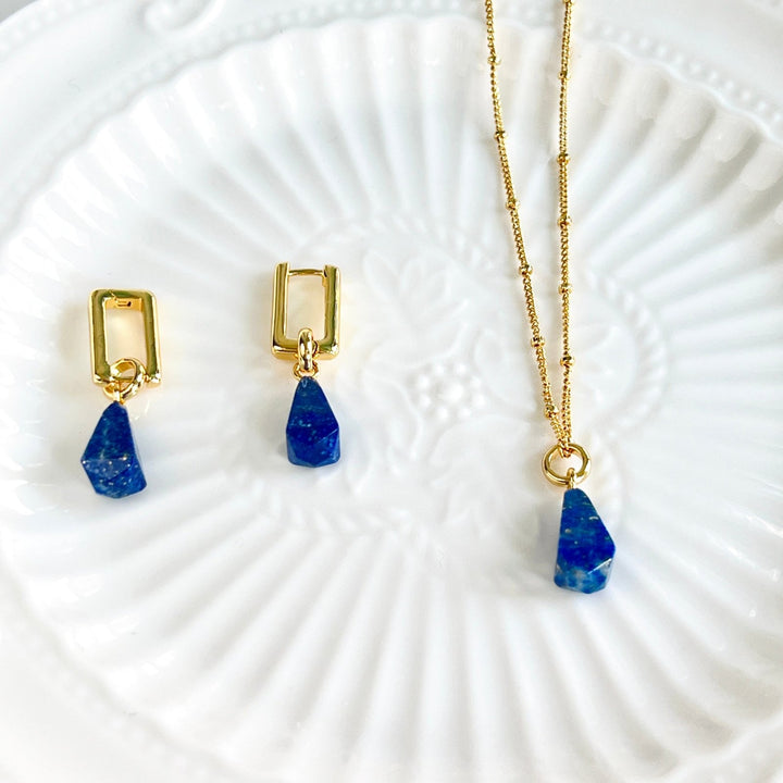 Minimalism Lapis Lazuli Pendant Necklace - Natural Bunny Accessories