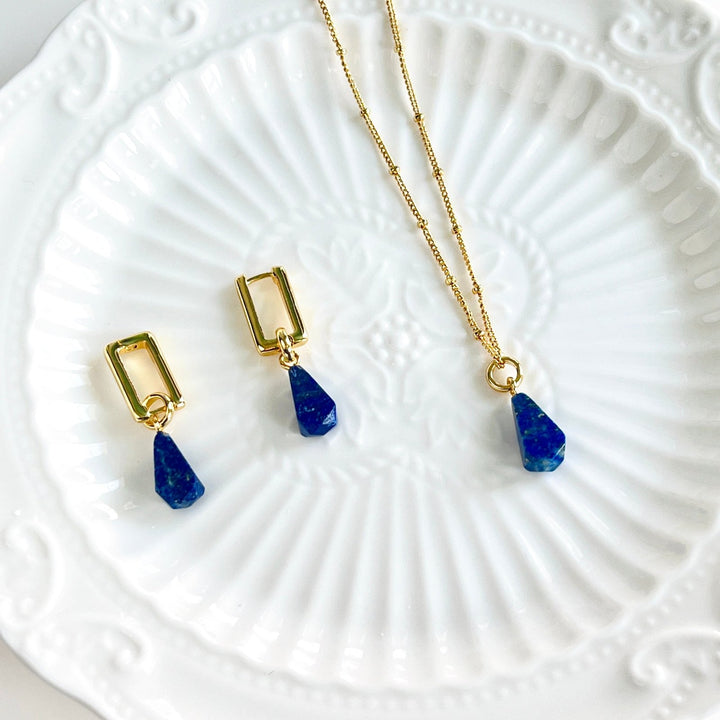 Minimalism Lapis Lazuli Pendant Necklace - Natural Bunny Accessories