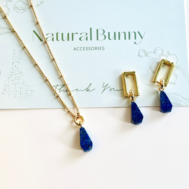 Minimalism Lapis Lazuli Pendant Necklace - Natural Bunny Accessories