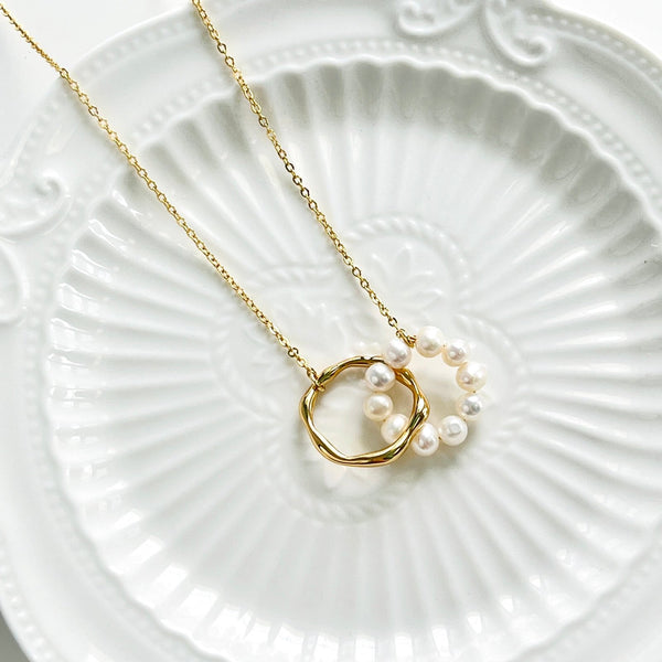 Minimalist Double Loop Necklace - Natural Bunny Accessories