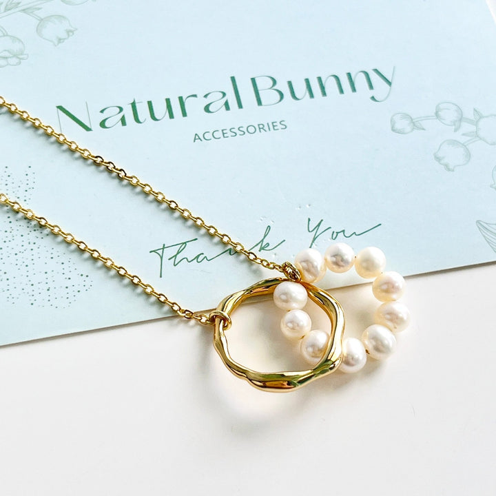 Minimalist Double Loop Necklace - Natural Bunny Accessories