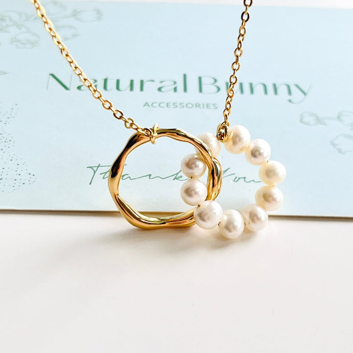 Minimalist Double Loop Necklace - Natural Bunny Accessories