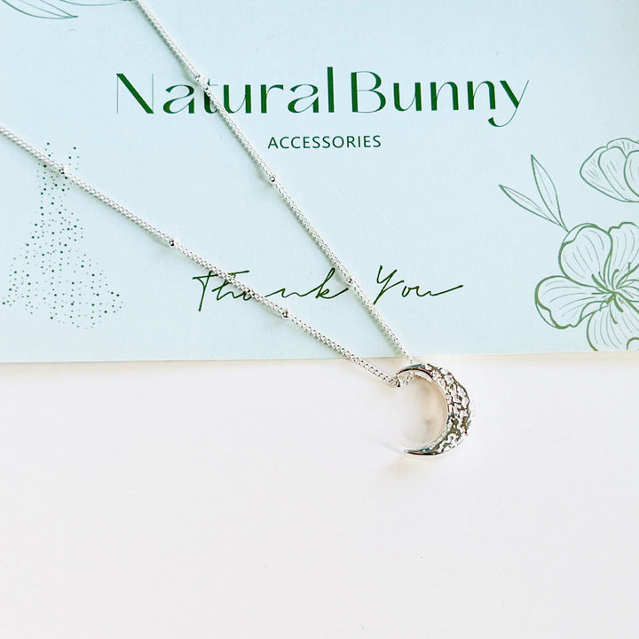 Minimalist Sterling Silver Moon Necklace