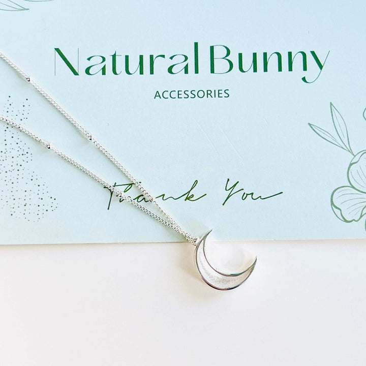 Minimalist Sterling Silver Moon Necklace