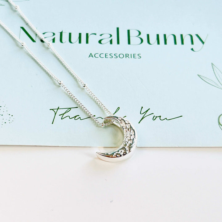 Minimalist Sterling Silver Moon Necklace