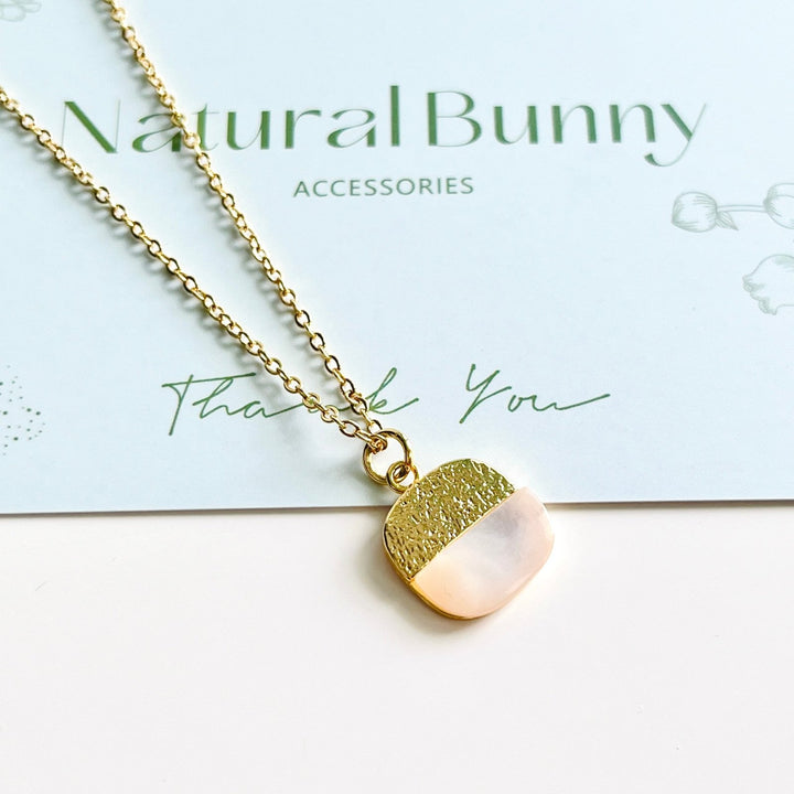 Minimalist White Shell Pendant Necklace - Natural Bunny Accessories