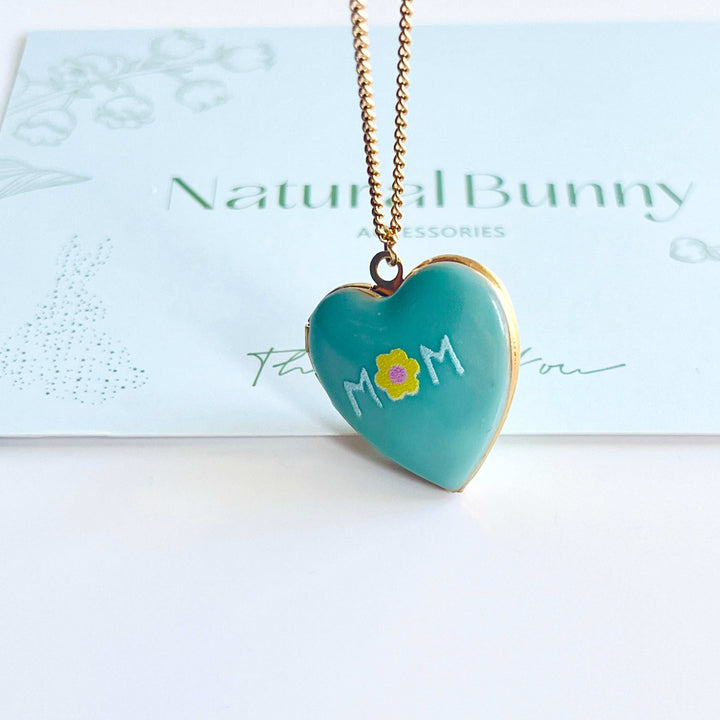 Mom Daisy Heart Locket Necklace